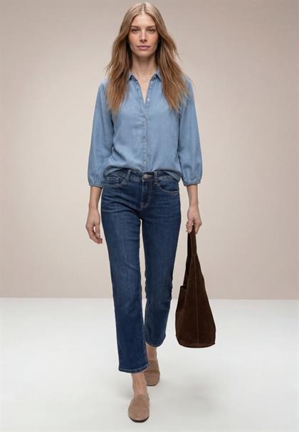 3/4-Arm Hemdbluse im Denim-Look light blue soft wash