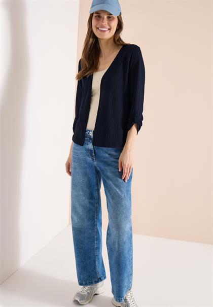 3/4-Arm Jacke in Strick-Optik universal blue