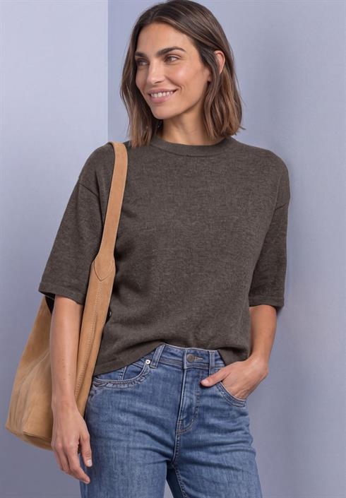 3-4-arm-pullover-mit-rundhals-black-coffee-mel
