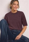 3/4-Arm Pullover mit Rundhals rustic rouge mel.