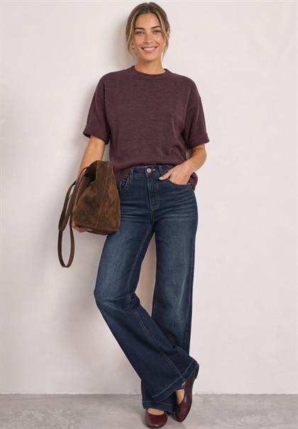 3/4-Arm Pullover mit Rundhals rustic rouge mel.