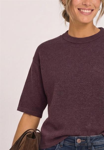 3/4-Arm Pullover mit Rundhals rustic rouge mel.