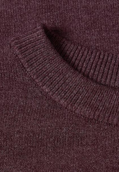 3/4-Arm Pullover mit Rundhals rustic rouge mel.