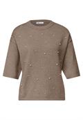 3/4-Arm Pullover mit Rundhals sanded amber mel.