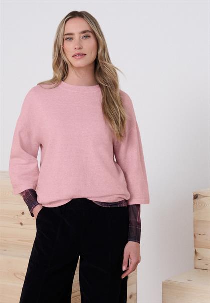 3/4-Arm Pullover mit Rundhals vintage blush mel.