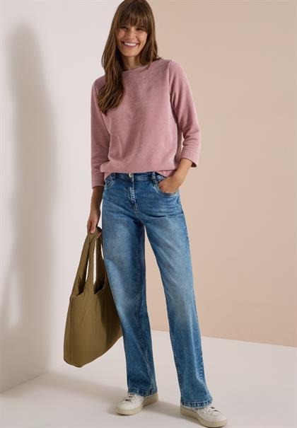3/4-Arm Shirt aus Cord mit Boat Neck velvet rose