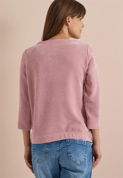 3/4-Arm Shirt aus Cord mit Boat Neck velvet rose