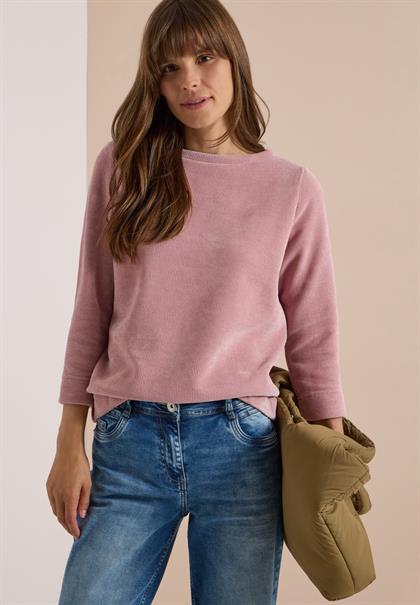 3/4-Arm Shirt aus Cord mit Boat Neck velvet rose