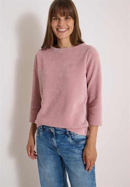 3/4-Arm Shirt aus Cord mit Boat Neck velvet rose