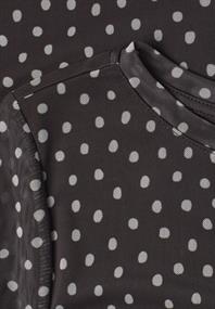 3/4-Arm Shirt aus Mesh mit Print black coffee