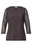 3/4-Arm Shirt aus Mesh mit Print black coffee