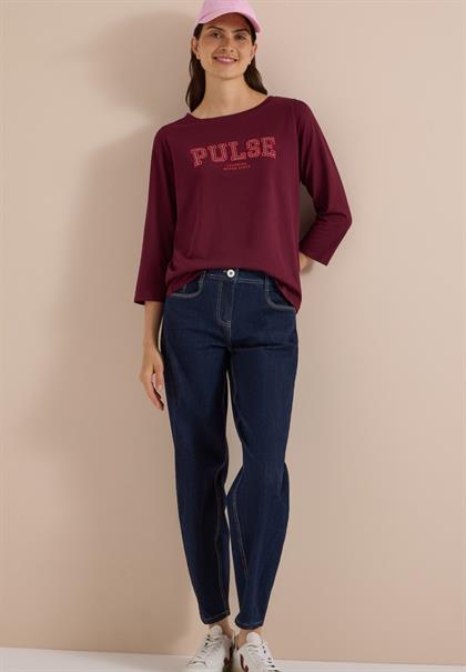 3/4-Arm Shirt mit Boat Neck und Print red wine