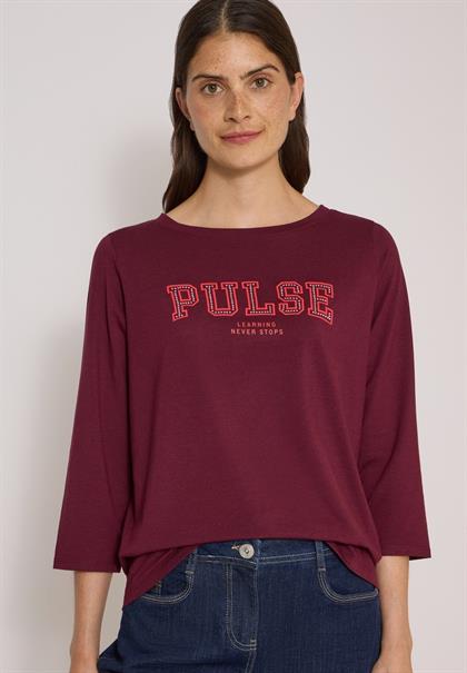 3/4-Arm Shirt mit Boat Neck und Print red wine