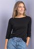 3/4-Arm Shirt mit Boat Neck und Streifen indigo night