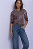 3/4-Arm Shirt mit Boat Neck und Streifen rustic rouge