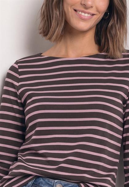 3/4-Arm Shirt mit Boat Neck und Streifen vintage blush