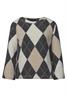 3/4-Arm Shirt mit Rundhals und Argylemuster armor grey