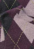 3/4-Arm Shirt mit Rundhals und Argylemuster berry plum