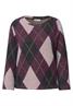3/4-Arm Shirt mit Rundhals und Argylemuster berry plum