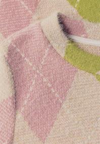 3/4-Arm Shirt mit Rundhals und Argylemuster clay sand