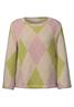 3/4-Arm Shirt mit Rundhals und Argylemuster clay sand