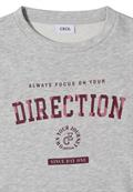 3/4-Arm Shirt mit Rundhals und Wording light grey melange