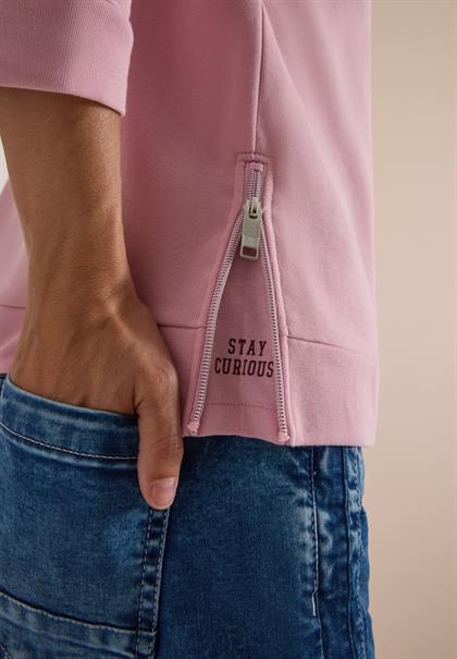 3/4-Arm Shirt mit Rundhals und Wording mellow rose