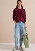 3/4-Arm Shirt mit Rundhals und Wording red wine