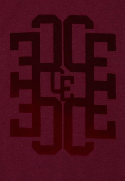 3/4-Arm Shirt mit Rundhals und Wording red wine