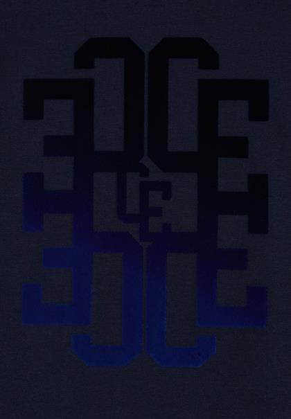 3/4-Arm Shirt mit Rundhals und Wording urban dark blue