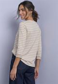 3/4-Arm Shirt mit U-Boot-Ausschnitt clay sand