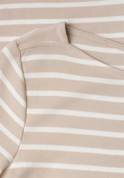 3/4-Arm Shirt mit U-Boot-Ausschnitt clay sand
