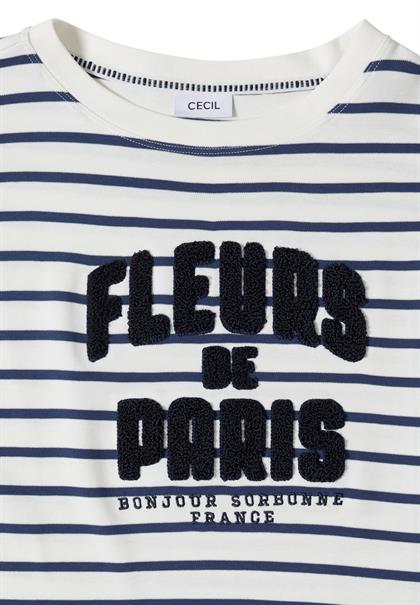 3/4-Arm Shirt mit Wording Artwork universal blue