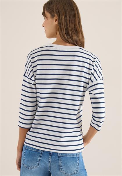 3/4-Arm Shirt mit Wording Artwork universal blue