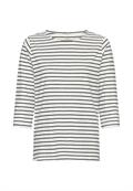 3/4-Arm T-Shirt mit Seitenschlitzen night blue stripes