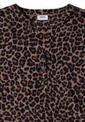 3/4-Arm Tunika mit Split Neck und Leo-Muster creamy mocha
