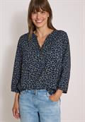 3/4-Arm Tunika mit Split Neck und Leo-Muster dried olive green