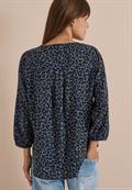 3/4-Arm Tunika mit Split Neck und Leo-Muster dried olive green