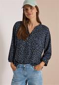 3/4-Arm Tunika mit Split Neck und Leo-Muster dried olive green