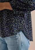 3/4-Arm Tunika mit Split Neck und Leo-Muster dried olive green