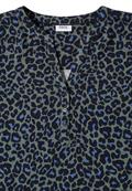 3/4-Arm Tunika mit Split Neck und Leo-Muster dried olive green