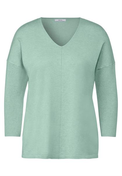 3/4 Feinstrick Pullover salvia green melange