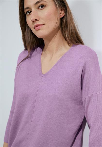 3/4 Feinstrick Pullover sporty lilac melange