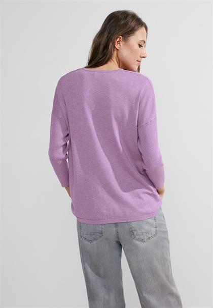 3/4 Feinstrick Pullover sporty lilac melange