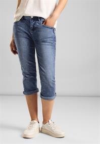 3/4 Jeans im Casual Fit mid blue random wash