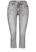 3/4 Jeans Low Waist silver grey random wash