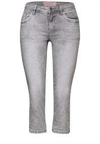 3/4 Jeans Low Waist silver grey random wash