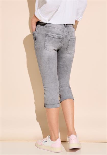 3/4 Jeans Low Waist silver grey random wash