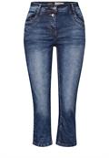 3/4 Jeans mid blue used wash