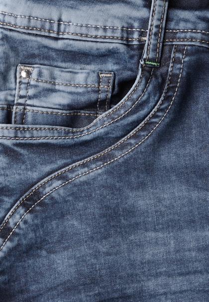 3/4 Jeans mid blue used wash